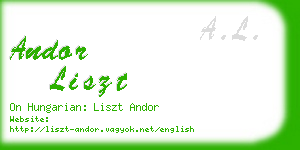 andor liszt business card